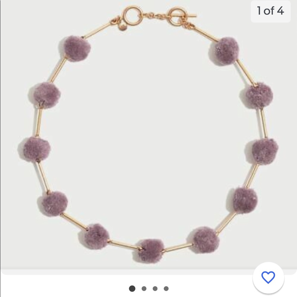 Madewell Pom Pom gold and purple necklace